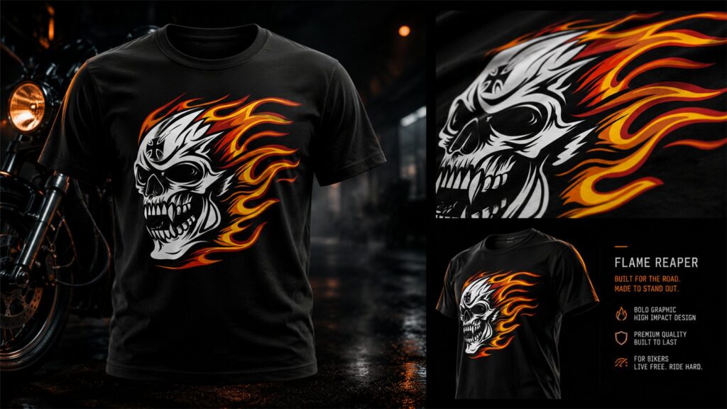 Flame Reaper – dizajn majice - portfolio rad Mozaikod
